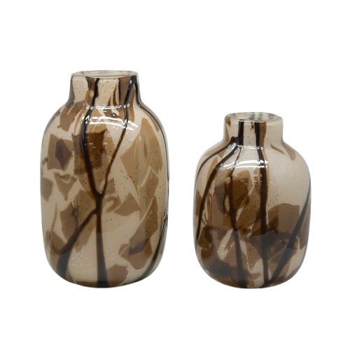 S/2 VASE BEIGE/BROWN/BLACK