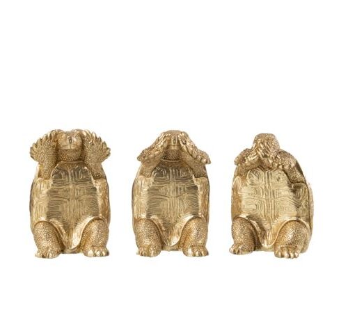 TURTLES RESIN GOLD ASSORTMENT OF 3
