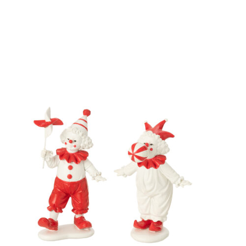 CLOWN BAL+TOY STN RD/WH (11.5x9x16.5cm)