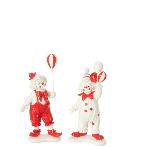 CLOWN BALLOON STONE RD/WH (10x7x19.5cm)
