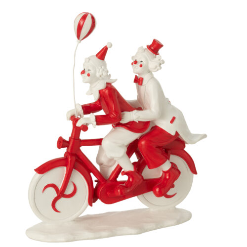 Clown Bicycle Stone Red-White (23x8xH.26cm)