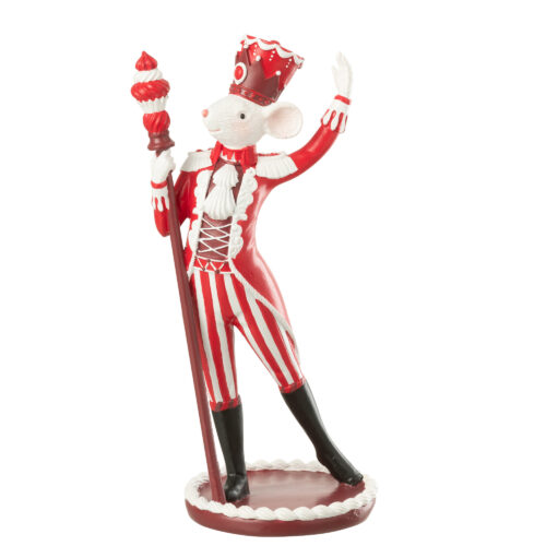 Mouse Circus-Cake Chalk Christmas Red-White (14x11xH.27cm)