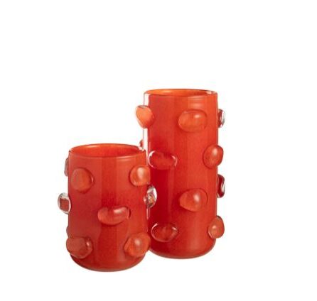 ARUNA GLASS VASE RED
