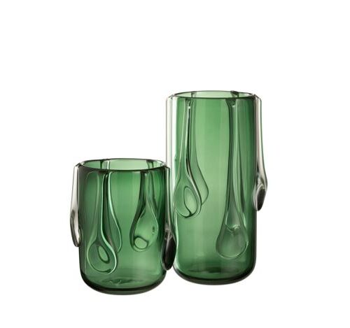 DRIPPY GLASS GREEN VASE